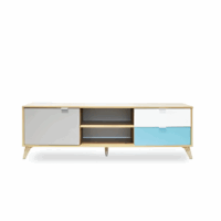 Table Tv Sotufab Oslo – Chène Brut & Blanc Brillant – TV085CB/BC Tunisie