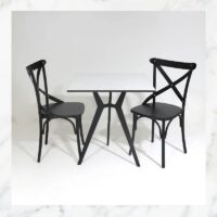 Table Bistrot Matrix 4 Pieds 70×70 Cm Compact Socle Peinture Sotufab – Noir – TBIS143NR Tunisie
