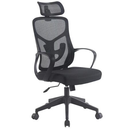 Chaise Directeur Alba Avec Accoudoirs Noir -Base Noir Tunisie