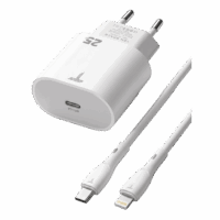 Chargeur rapide Ten Space 25W USB TYPE C-TYPE C PD3.0 Blanc – TS-CH0121-C Tunisie