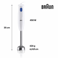 Mixeur Plongeant 2en1 Braun MQ10.201M 450 W Blanc Tunisie