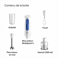 Mixeur Plongeant 3en1 Braun MQ30.202M 900 W Blanc Tunisie