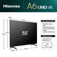 Téléviseur Hisense 55A6N Smart Série 4K UHD Noir Tunisie