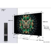 Téléviseur TCL 75C6K QLED Mini LED 4K Smart Google TV Noir Tunisie