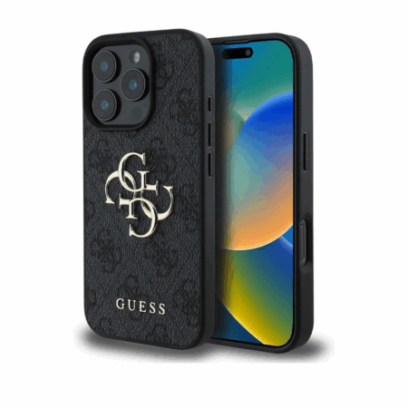 Coque Guess 4G avec grand logo en métal pour iPhone 16 Pro – Marron – 32758 Tunisie