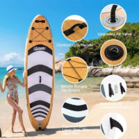 Planche à pagaie Uboway Wood Fish 10.6 pieds – Noir & Blanc -NH200-3-WOOD Tunisie