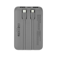 Power Bank RivaCase 10000 mAh Charge Ultra Rapide Pd 30w Avec 2 Câbles Intégrés – Gris – VA2611 Tunisie