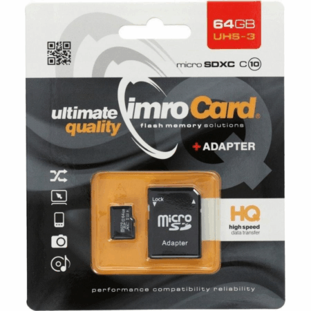 Carte mémoire Imro 64 Go microSDXC Avec adaptateur – AKKSGKARIMR00001 Tunisie
