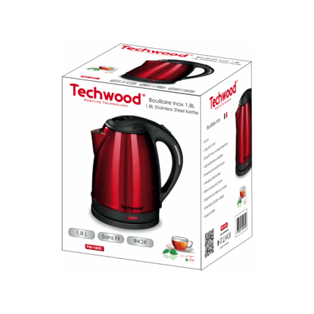 Bouilloire Sans Fil Techwood  TBI-1855 1.8 L Rouge Tunisie