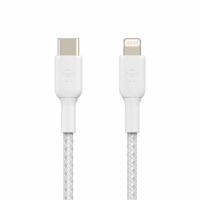 Câble Belkin Tressé USB-C vers Lightning 1 M – Blanc – CAA004bt1MWH Tunisie