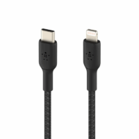 Câble Belkin Tressé USB-C vers Lightning 1 M – Noir – CAA004bt1MBK Tunisie