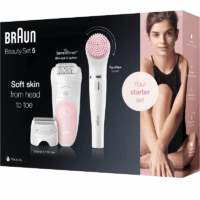 Épilateur Braun Silk épil 5 Wet & Dry Pour Visage et Corps SES5-875BS Blanc & Rose Tunisie