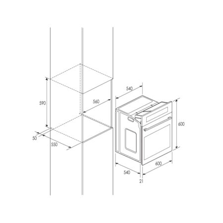 Four Encastrable Électrique Focus F.521W 60 cm Blanc Tunisie
