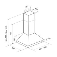 Hotte Pyramidale Focus F.605X 60 cm Inox Tunisie