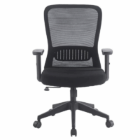 Chaise Bureau Flo avec Accoudoirs Noir  – Base Noir Tunisie