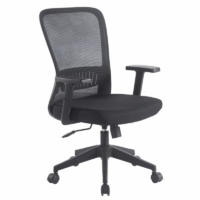 Chaise Bureau Flo avec Accoudoirs Noir  – Base Noir Tunisie
