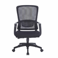 Chaise Bureau Flo avec Accoudoirs Noir  – Base Noir Tunisie