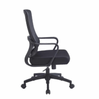 Chaise Bureau Nova avec Accoudoirs Noir  – Base Noir Tunisie