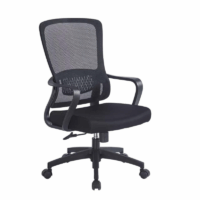 Chaise Bureau Nova avec Accoudoirs Noir  – Base Noir Tunisie