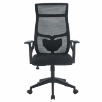 Chaise Bureau Nova avec Accoudoirs Noir  – Base Noir Tunisie