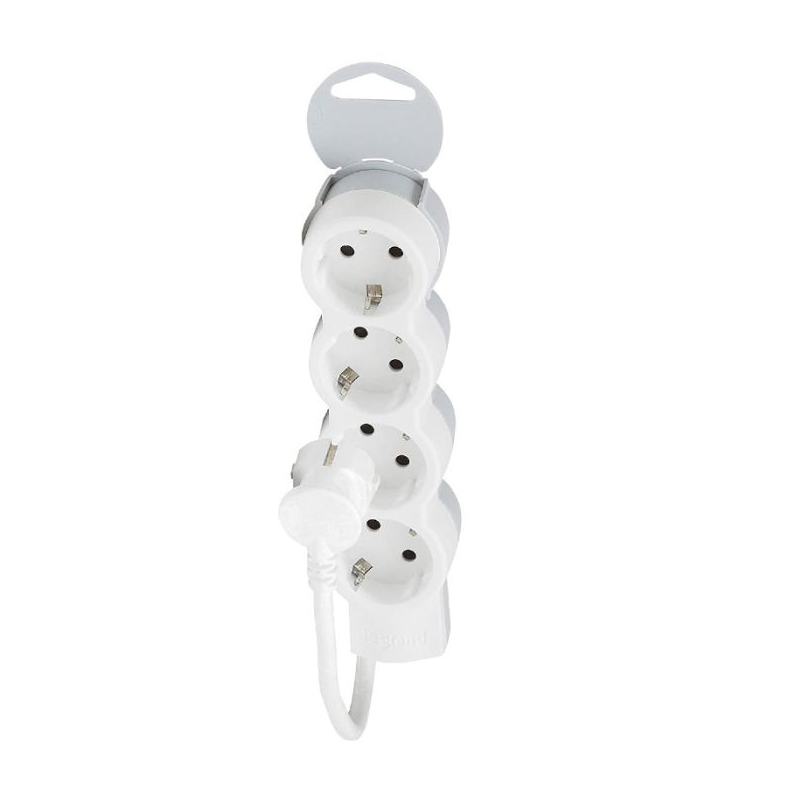 Multiprises Legrand 4 Ports 1.5M – Blanc&Gris – 050055