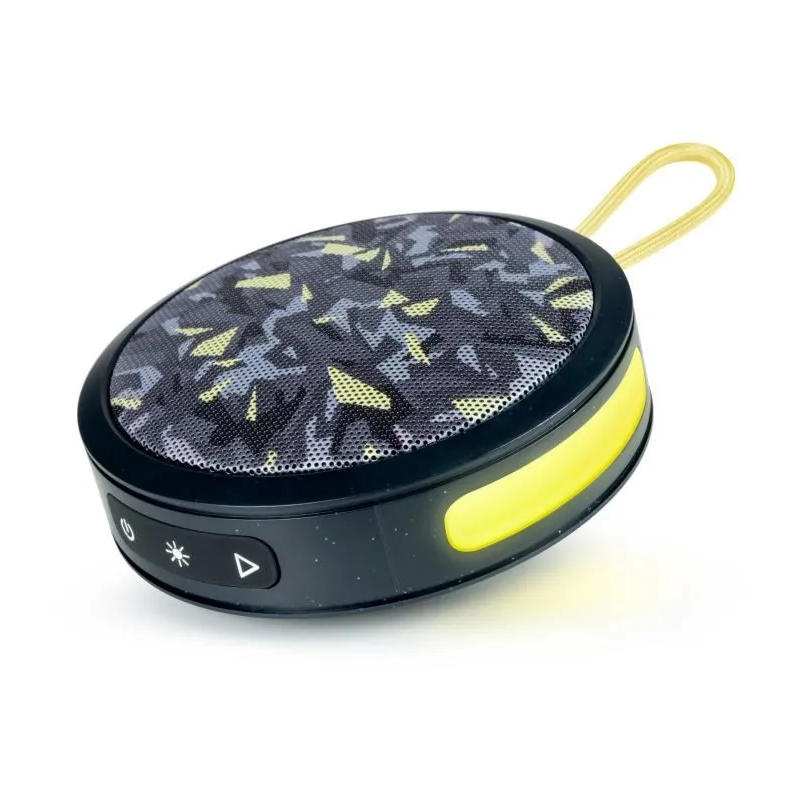 Enceinte Bluetooth Party Nano Avec Effets Lumineux – Noir & Jaune – PARTYBTIPNAN-BK-J