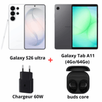 Pack Samsung Galaxy S26 Ultra Bleu + Galaxy Tab A11 + Chargeur 60W  + Galaxy Buds Core – Pack-S26U-Bl Tunisie