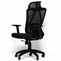 Chaise de Bureau Leonardo Noir – Base Chrome Tunisie