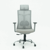 Chaise Directeur Enjoy Avec Accoudoirs Avec base Chrome  – Gris Tunisie