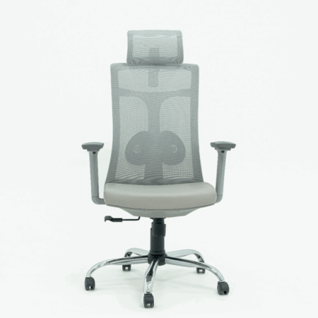 Chaise Directeur Enjoy Avec Accoudoirs Avec base Chrome  – Gris Tunisie
