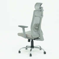 Chaise Directeur Enjoy Avec Accoudoirs Avec base Chrome  – Gris Tunisie