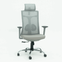 Chaise Directeur Enjoy Avec Accoudoirs Avec base Chrome  – Gris Tunisie