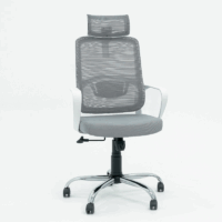 Chaise Directeur Alba Avec Accoudoirs Base Chrome – Gris Tunisie
