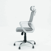Chaise Directeur Alba Avec Accoudoirs Base Chrome – Gris Tunisie