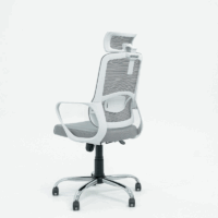 Chaise Directeur Alba Avec Accoudoirs Base Chrome – Gris Tunisie