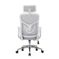 Chaise Directeur Alba Avec Accoudoirs Base Chrome – Blanc Tunisie