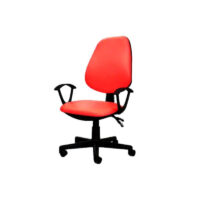 Chaise Secretariat Simili Cuir Noir + Accoudoirs – Rouge Bordeau – CHB0007RGB Tunisie