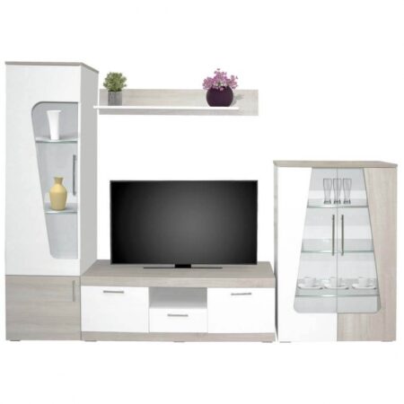 Meuble Tv Living Sotufab Nevada – Chêne Brut & Blanc – LIV13CB/BC Tunisie