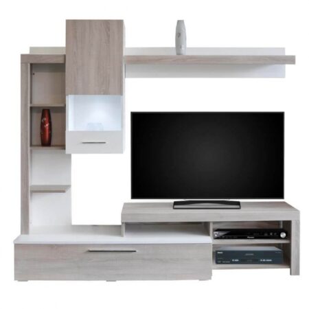 Meuble Tv Sotufab London – Chêne Brut & Blanc – LIV14CB/BC Tunisie