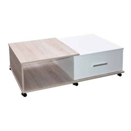 Table Basse Milano Sotufab – Chêne Brut & Blanc – TB001CB/BC Tunisie